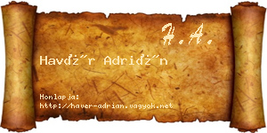 Havér Adrián névjegykártya
