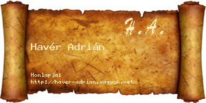Havér Adrián névjegykártya